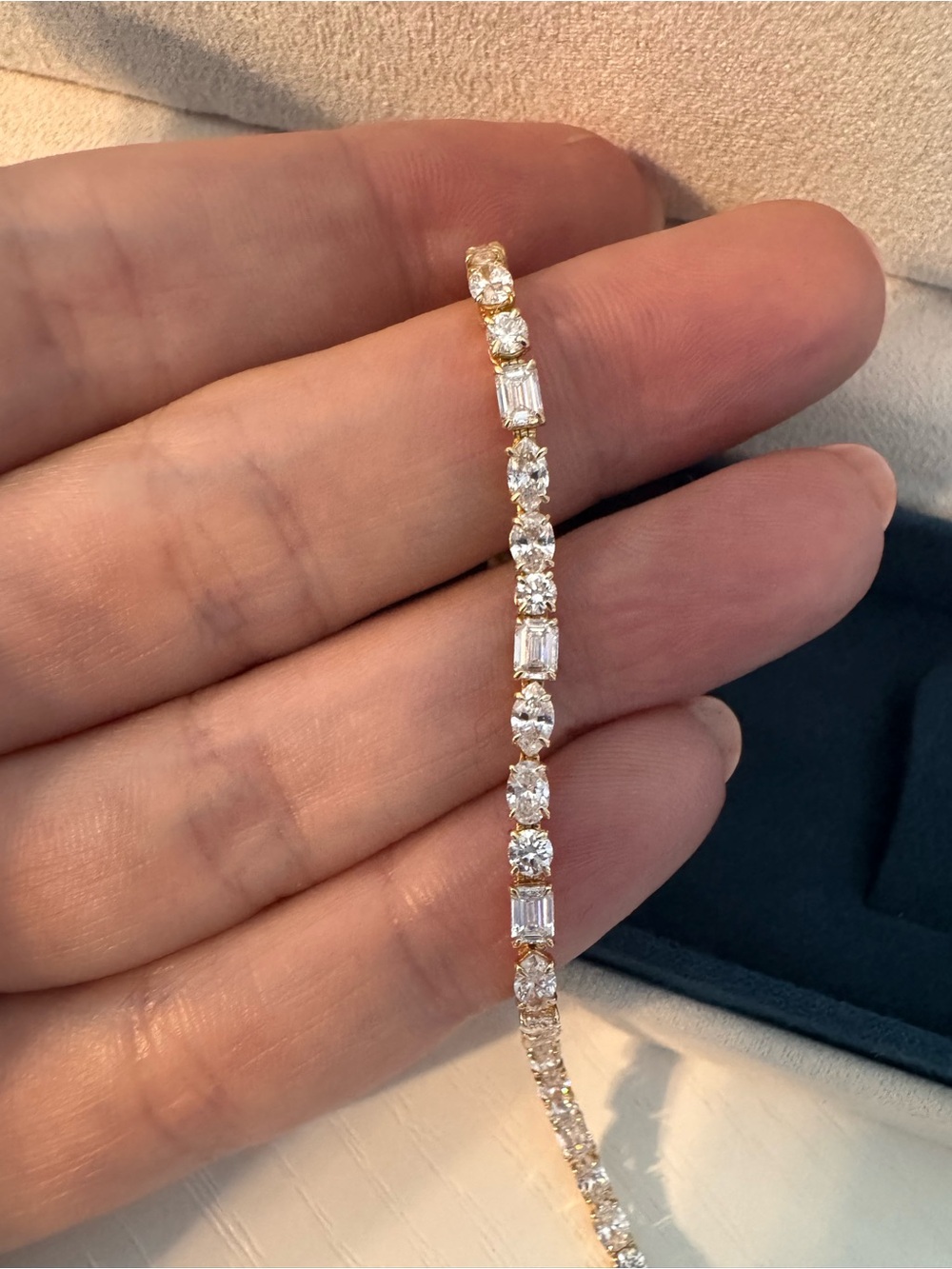 Kinn Esme Fancy Shape Tennis Bracelet 3.60tcw 6” - Picture 2 of 6